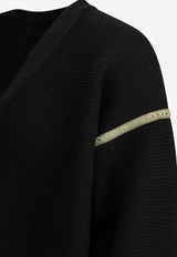 Knitted Wool Cardigan with Elbow Patch