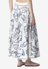 Farm Rio Embroidered Midi Skirt White 356450CO/T_FARM-L0025