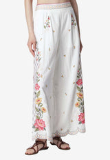 Farm Rio Floral Wide-Leg Pants White 355803CO/T_FARM-L0025