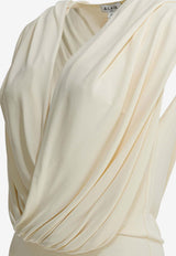 Draped Hooded Jersey Bodysuit