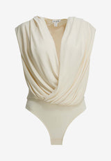 Draped Hooded Jersey Bodysuit