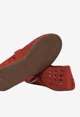 Vienne Perforated Suede Mary Jane Flats