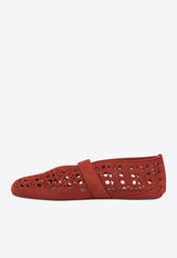Vienne Perforated Suede Mary Jane Flats