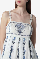 Farm Rio Flowers Arch Pleats Maxi Dress White 355503CO/T_FARM-25208