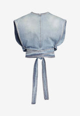 Délavé Denim Sleeveless Top