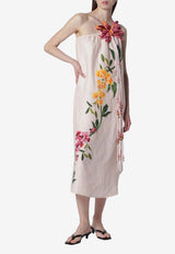Farm Rio Garden Terrace Floral Strapless Midi Dress Pink 347964PL/T_FARM-26005
