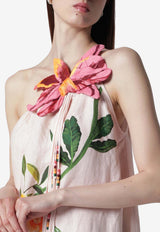 Farm Rio Garden Terrace Floral Strapless Midi Dress Pink 347964PL/T_FARM-26005