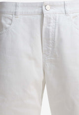 Alaïa Buttoned Rounded Jeans White AA9P1215D002B000_82091