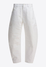 Alaïa Buttoned Rounded Jeans White AA9P1215D002B000_82091