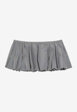 Miu Miu Pleated Tech Mini Skirt Gray MG2723OOO121I/T_MIU-F0112