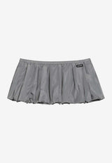 Miu Miu Pleated Tech Mini Skirt Gray MG2723OOO121I/T_MIU-F0112