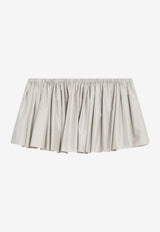Miu Miu Pongé Mini Flared Skirt Beige MG2713OOO1904/T_MIU-F0D91