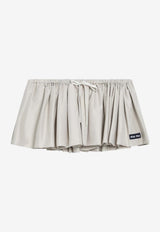 Miu Miu Pongé Mini Flared Skirt Beige MG2713OOO1904/T_MIU-F0D91