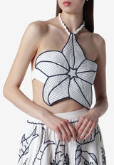 Farm Rio Coast Stars Cropped Halter Top White 363030CO/T_FARM-25201
