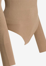 Off-Shoulder Stretch-Knit Bodysuit
