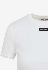 Perforated Cotton Knit T-Shirt