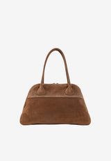 Vivant Suede Leather Bowling Bag