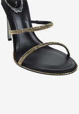 Cleo 105 Crystal-Strap Satin Stiletto Sandals