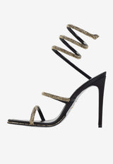 Cleo 105 Crystal-Strap Satin Stiletto Sandals