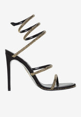 Cleo 105 Crystal-Strap Satin Stiletto Sandals