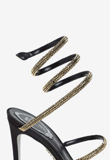 Cleo 105 Crystal-Strap Satin Stiletto Sandals