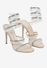 Chandelier 105 Crystal Fringe Satin Stiletto Sandals