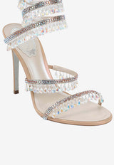 Chandelier 105 Crystal Fringe Satin Stiletto Sandals