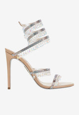 Chandelier 105 Crystal Fringe Satin Stiletto Sandals