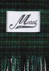 Checked Wool Mohair Blend Scarf
