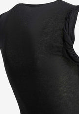 Cashmere Blend Ribbed Bodysuit