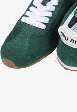 Lace-Up Suede Calf Leather Sneakers