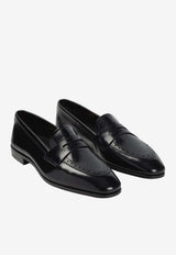 Onyx Brogue Penny Loafers