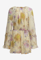 Luna Floral Print Ruffled Playsuit