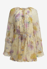 Luna Floral Print Ruffled Playsuit