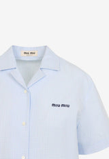 Micro Gingham Camp Collar Short-Sleeve Shirt