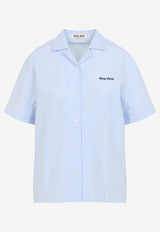 Micro Gingham Camp Collar Short-Sleeve Shirt