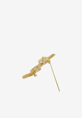 Saint Laurent Cassandre Textured Brooch Gold 748486-Y1500-8007