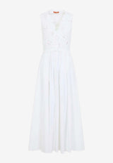 Floral Lace Embroidery Sleeveless Maxi Dress