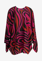 Marmo Print Mini Silk Kaftan Dress