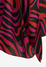 Marmo Print Mini Silk Kaftan Dress