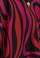 Marmo Print Mini Silk Kaftan Dress