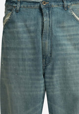 Washed Wide-Leg Jeans
