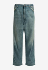 Washed Wide-Leg Jeans