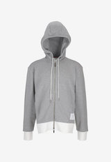 Thom Browne Loopback 4-bar Zip-Up Hooded Sweatshirt Gray MJT517A03037_055