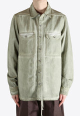 Rick Owens DRKSHDW Denim Overshirt with Ribbon Sand DU01F4755DSN_138