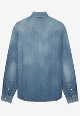 Saint Laurent Cassandre Faded Denim Shirt Blue 862246Y29YA_4428