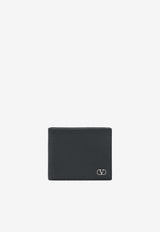 Valentino VLogo Grained Leather Bi-Fold Wallet Black 9Y2P0AP3UAG/T_VALE-0NO