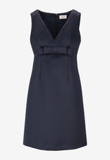 P.A.R.O.S.H V-neck Mini Dress with Bow Navy D726151PAMAK_012