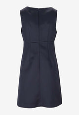 P.A.R.O.S.H V-neck Mini Dress with Bow Navy D726151PAMAK_012