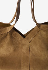 Saint Laurent Small Y Suede Tote Bag Brown 835274-C0X0W-2916